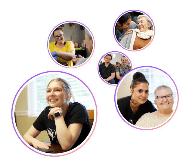 Decorative image of care workers